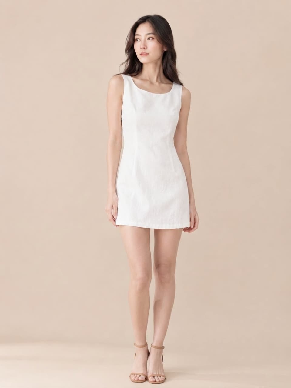 Robe en lin blanc - vue de face
